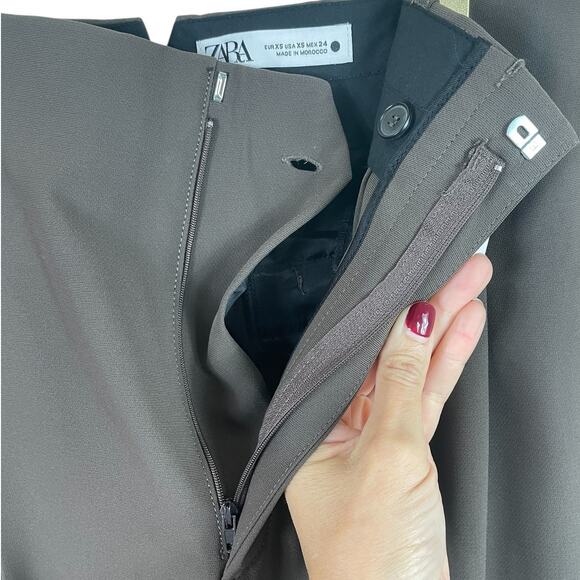 Zara Wide Leg Pants With Darts Minimalist Quiet Luxury Oversized Slacks NEW - Picture 10 of 12